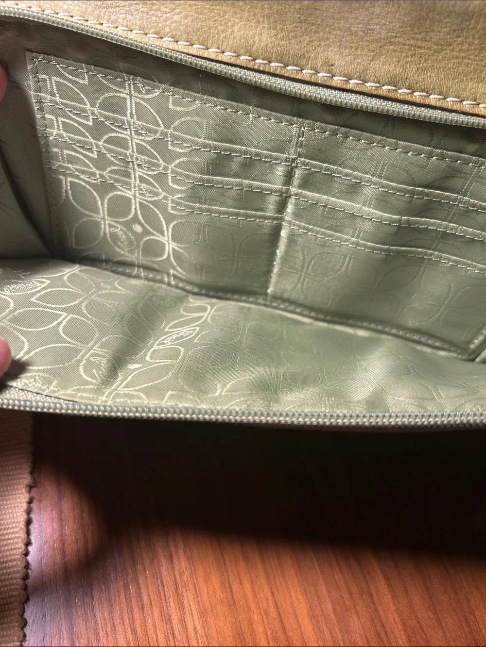 Fossil Olive Leather Crossbody Shoulder Bag